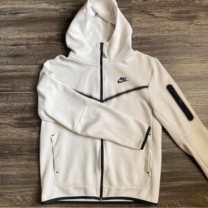 Nike Cream Full-Zip Hoodie with Black Details